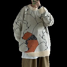 毛衣男2024秋冬新款趣味图案情侣针织衫A090xj245-P95控118图片
