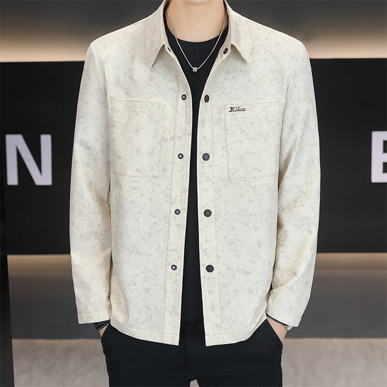 春季高品质简约百搭潮流休闲翻领夹克外套上衣男7958P90，男装夹克，电商B226