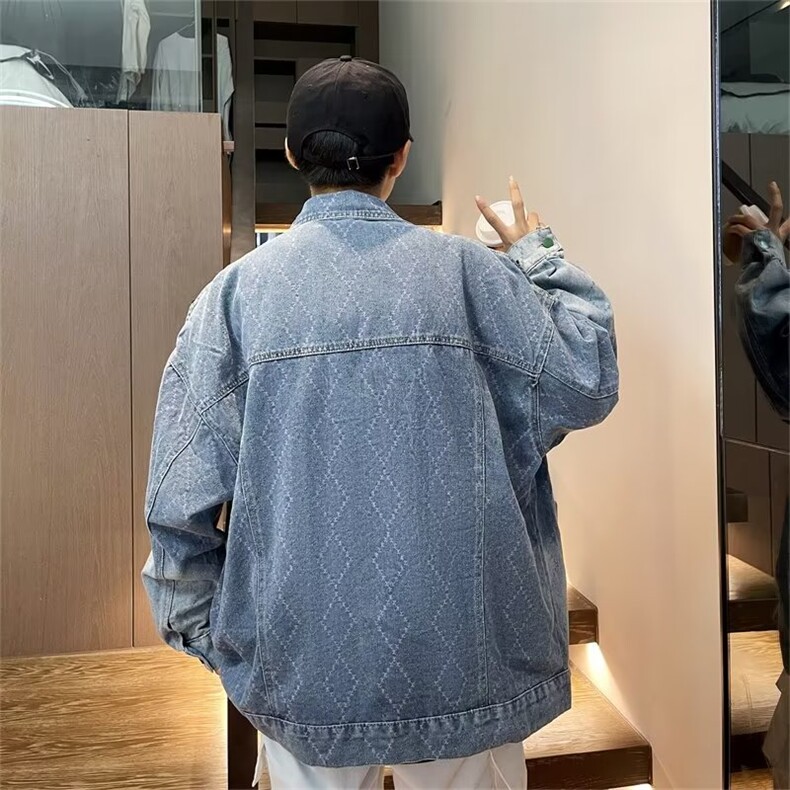 美式复古情侣牛仔外套春秋季潮牌宽松痞帅工装夹克男JK01211-P78,男装夹克,星座308B-2