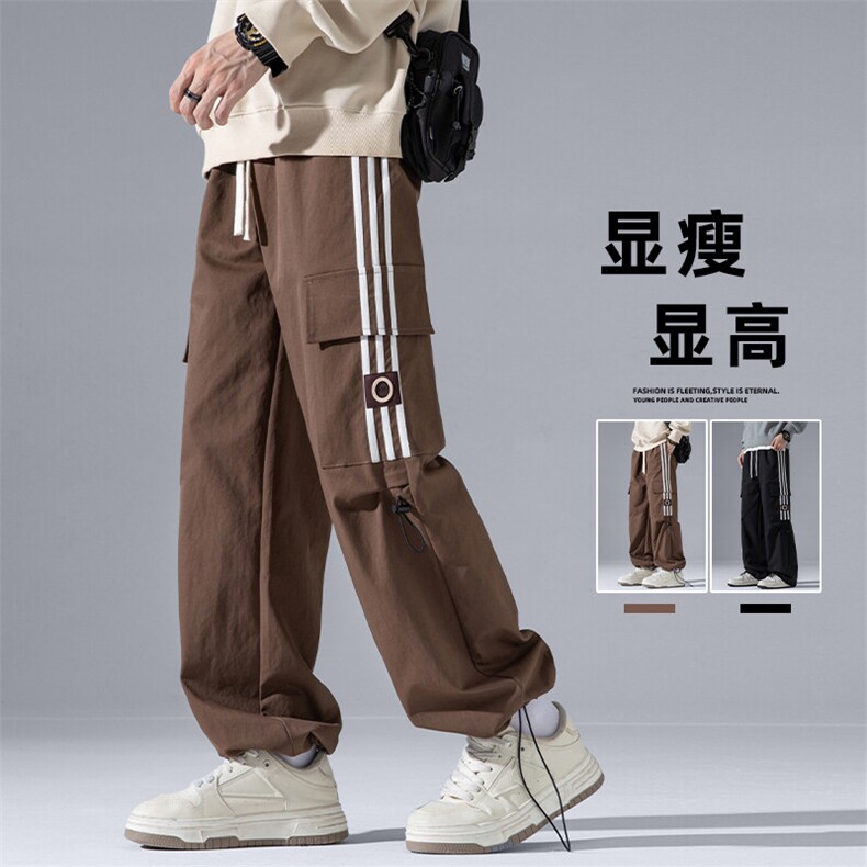 2025秋季新款灰墙大码美式弹力织带工装裤M-5XHK24697-特P45，男装休闲裤，电商A022