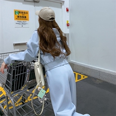有货春秋蓝色X休闲卫衣套装1043P175K258，女装套装/套裙，2C176