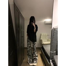 【有货】迷彩工装裤男款直筒宽松破坏感帆布裤子N0089LL-特P55，男装工装外套，星座1007（原301D）