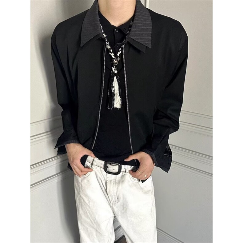 网图现货新款潮流假俩件外套双领夹克RZY227-P88,男装夹克,星座1005-4