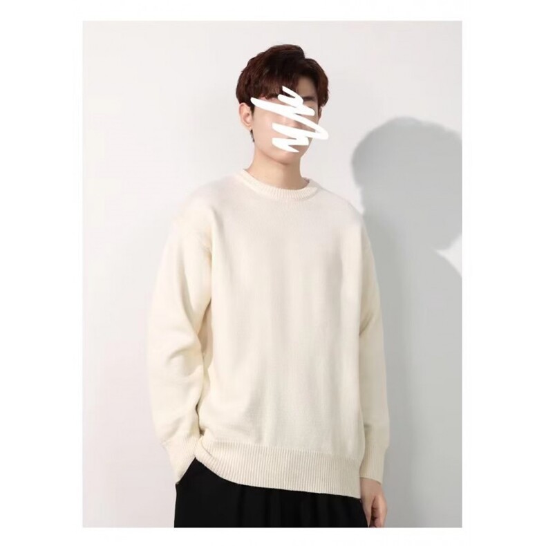 1506-1/MYM011/P42秋冬慵懒风红色毛衣圆领男高级感外穿男女情侣,男装针织衫/毛衣,星座1506-1