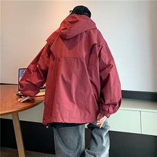 日系cityboy字母情侣冲锋衣夹克男春秋潮牌小众连帽外套W3799-P50，男装夹克，星座412