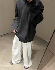 25M805-P80网图男女开衫毛衣宽松百搭保暖针织衫毛线衣，男装针织衫/毛衣，电商B327