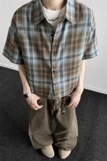短袖格子衬衫6604特P32，男装T恤，电商A309