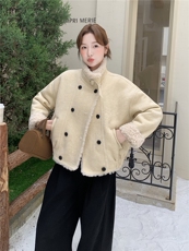 210-3290-P195-288皮毛一体双排扣加厚2025年冬季，女装短外套，浙宝210（原浙宝191）