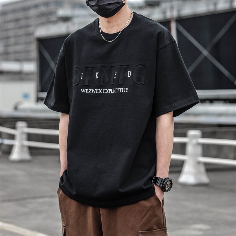 网络图现货新款男士潮牌钢印短袖T恤情侣半袖RT508-P50图片