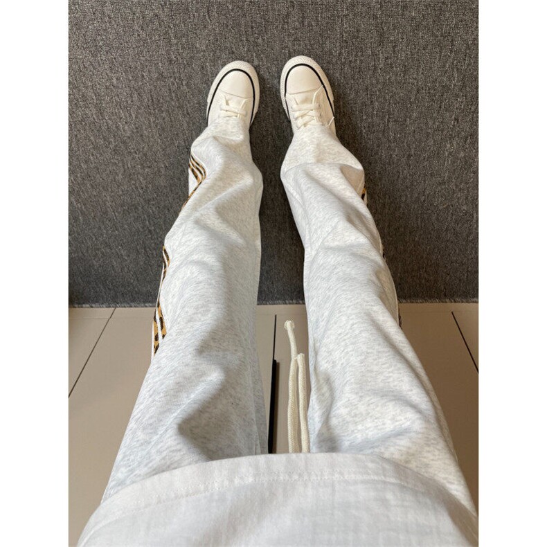 【有货】JRK83CC-特P45加绒豹纹三条杠裤子男加厚条纹卫裤,男装休闲裤,星座1007（原301D）