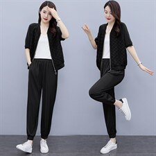 2021夏季新款编织潮流个性简约套装/套裙两件套舒适宽松柔软，女装套装/套裙，仟媚宠