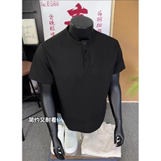 斌子同款亨利衫短袖男夏季健身穿搭华夫格半袖DX022特P30，男装T恤，星座1007（原301D）