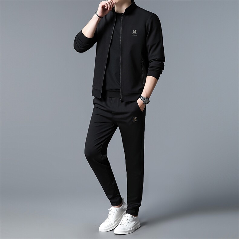 SA3036-3钱塘2020-2中青年男士百搭简约冬季厚款卫衣套装P240图片