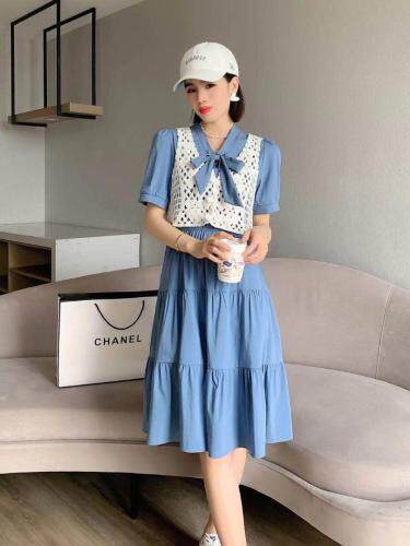 夏季新款，真两件连衣裙，现货，女装连衣裙，依柏璐