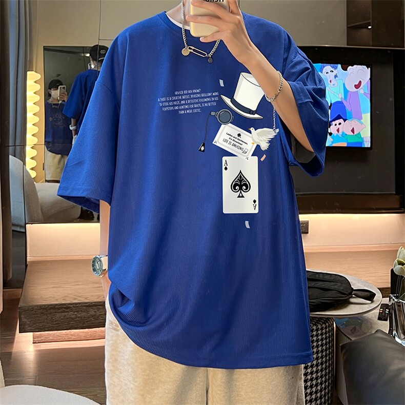华夫格t恤男短袖男大码五分袖 酒店风 HT73373-P22图片