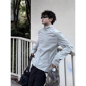 春夏款高品质冰感速干防晒服休闲户外运动外套透气弹力机能风夹克图片
