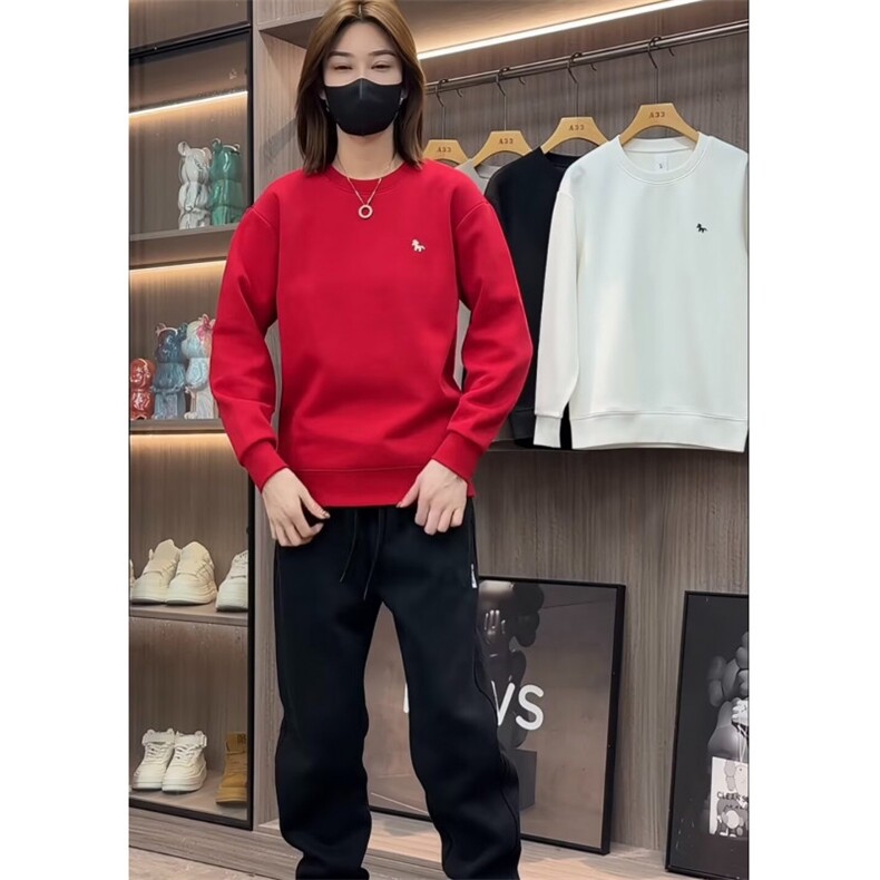 1506-1/WW6961/P37印花秋冬卫衣男韩版新款圆领宽松上衣港风潮流图片