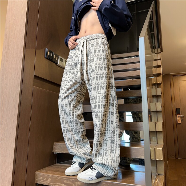 秋季新款新品扎染工装休闲裤美式高街泼墨直筒长裤 K2559*P35控58图片