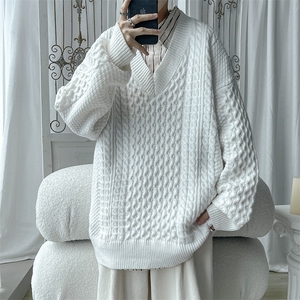 宽松V领针织衫毛衣男KD505-P50图片