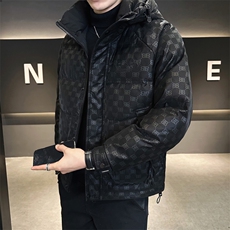 男休闲连帽羽绒服花纹面料面包服A329-TL8566-P205，男装羽绒服，电商A329
