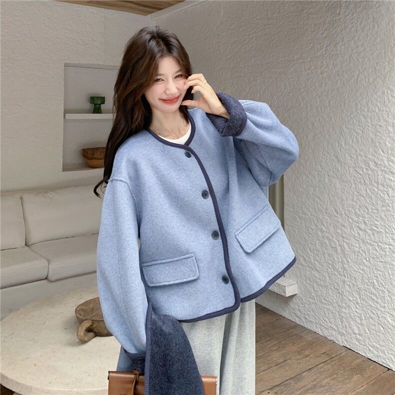冬装新款现货高品质女士双面毛呢短外套2C271-9569-P175K258,女装毛呢外套,2C271