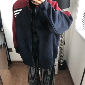 抖音得物高品质 美式高街重磅结构织带拼接撞色立领卫衣外套 CM41图片