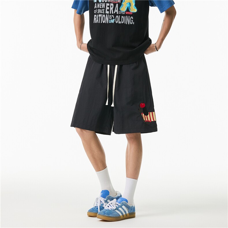 2025夏季新款美式腊肠狗沙滩裤宽松短裤B315-K25756-特p25控48,男装休闲裤,电商B315