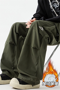 8XL-M美式机能加绒加厚冲锋裤男冬季宽松大码刺绣工装裤KZ020P50图片