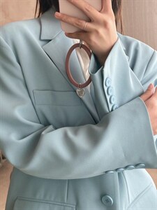 22C03#彩色腰带西装外套,女装西装,首选