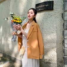 现货2021年春季新款宽松显瘦西装166-XZ02，女装西装，茜茜公主