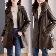 卡其色加绒加厚加真狐狸毛