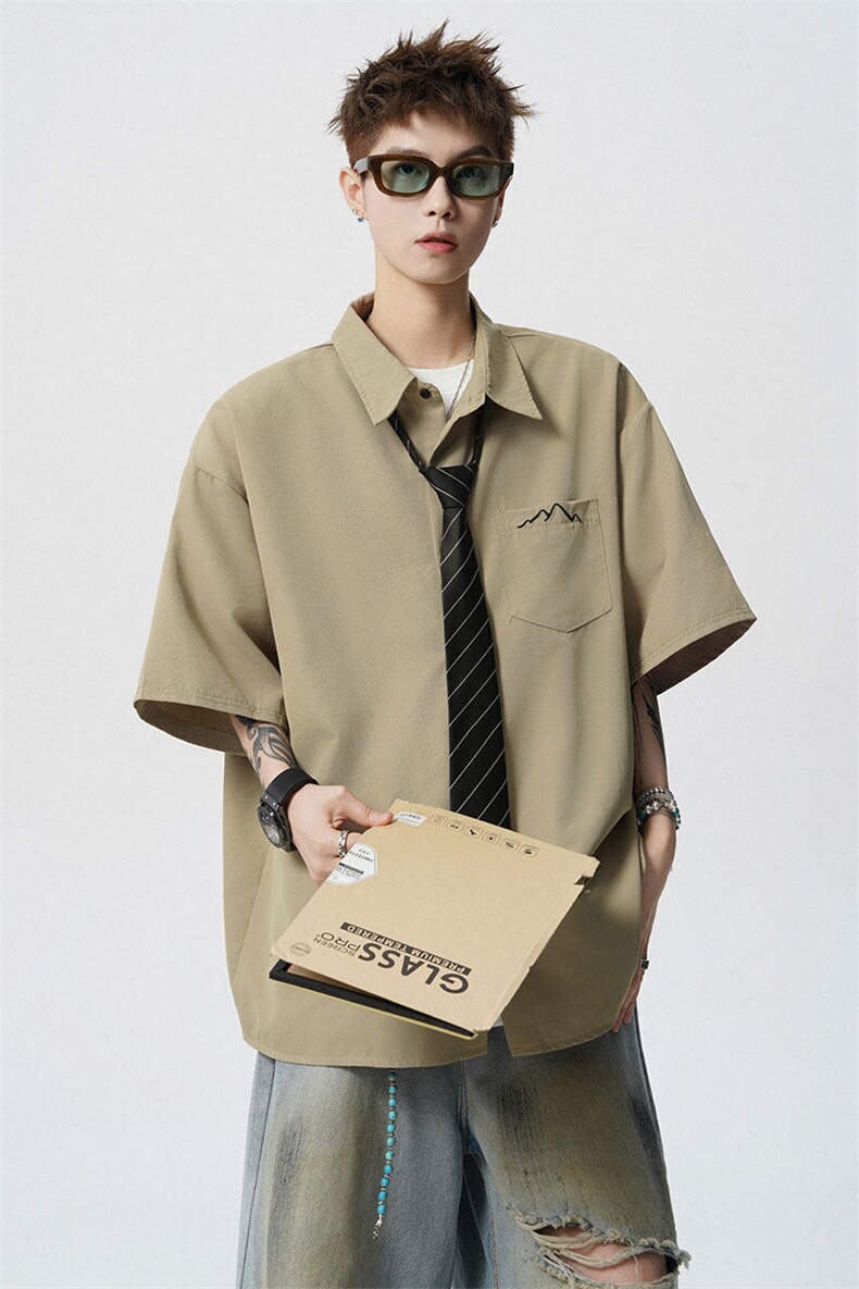 CS1143-特批25控49夏薄款冰丝面料大码短袖衬衫防晒透气外套,男装防晒衣,电商A059