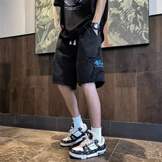 牛仔短裤男夏季五分裤直筒宽松休闲裤美式vibe高街阔腿裤EN38-P40，男装牛仔裤，星座1008