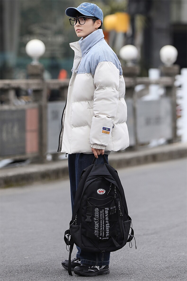 6931冬男士休闲拼接撞色棉衣外套保暖防寒面包服棉服棉袄子潮大码,男装棉衣,星座115A(原星座507）