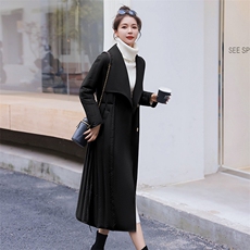双面羊绒拼接羽绒服女中长款2023冬季新款时尚高端气质白鸭绒外套，女装羽绒服，雅静靓衣