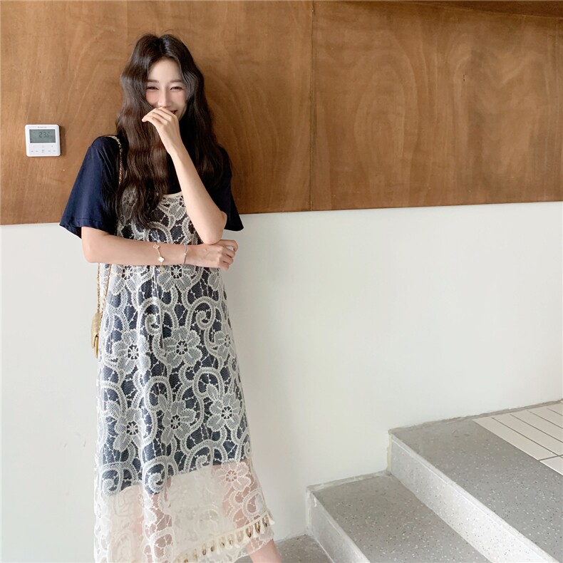 巨好看流苏罩衫连衣裙套装2025新款女夏季穿搭法式独特绝美吊带裙,女装连衣裙,2C166