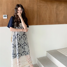 巨好看流苏罩衫连衣裙套装2025新款女夏季穿搭法式独特绝美吊带裙，女装连衣裙，2C166