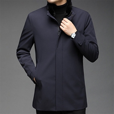 轻奢高货商场品质做工精细水貂毛领兔毛皮内里大衣，男装风衣，钱塘207-1