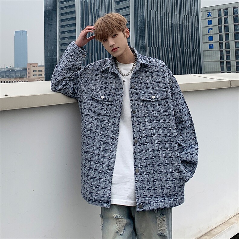 小香风格子外套男春季韩版宽松百搭ins潮流男生夹克W93055-p62,男装夹克,星座1008-2