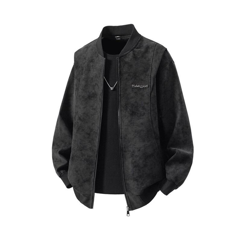 白底金属装饰雾霾脏脏灰解构大码M-5XL皮衣夹克男JK78049P85控138，男装皮衣，星座227-7