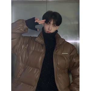 网络图现货！立领PU皮短款棉服外套高级设计感小众棉服RG138-P100图片