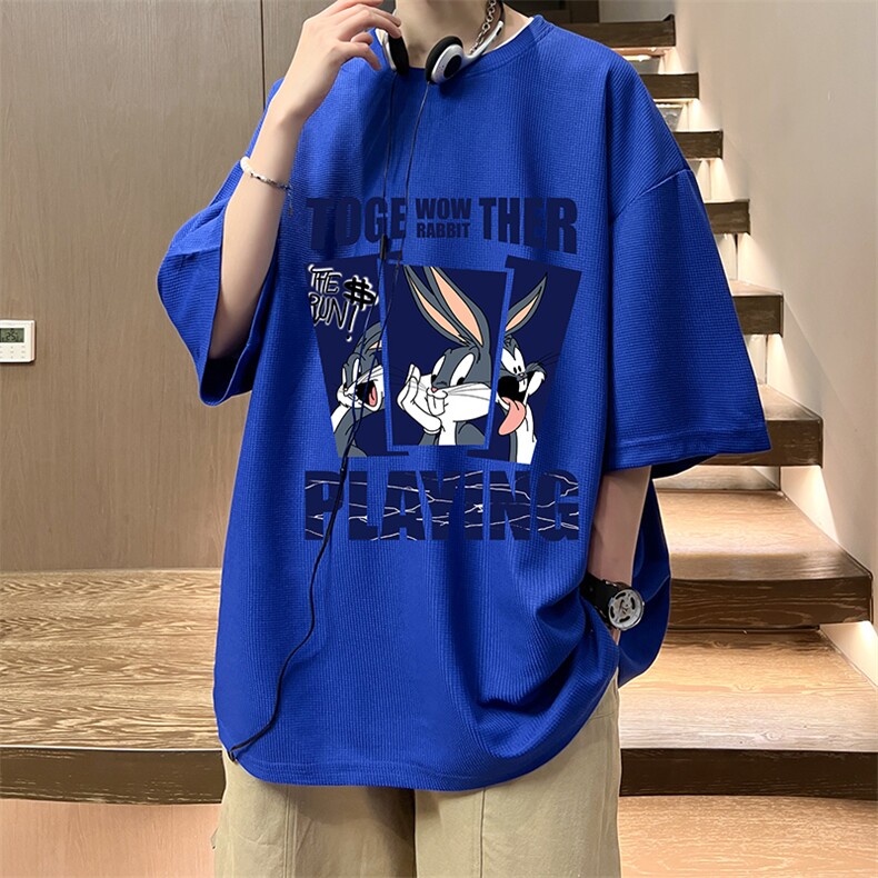 华夫格t恤男短袖男大码五分袖酒店风HT73234-P22,男装T恤,电商A040
