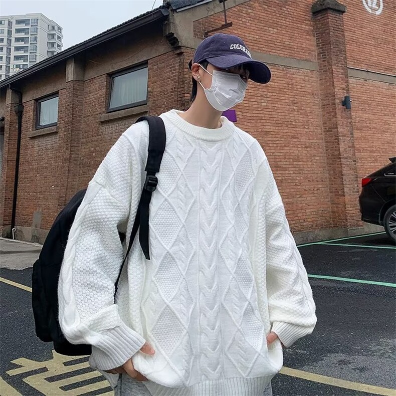美式街头设计感圆领毛衣男慵懒风休闲针织衫M844P45,男装针织衫/毛衣,星座1116-2