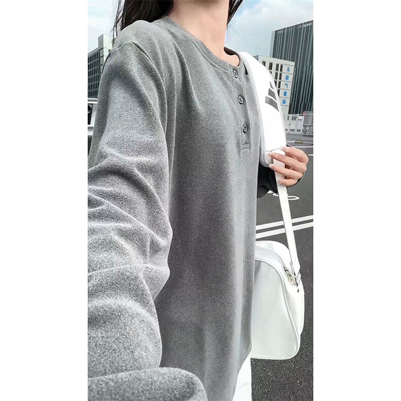 德绒打底衫亨利领T恤冬季保暖叠穿宽松男女上衣5Q4086-TP2048,男装T恤,电商A102