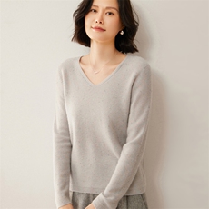 秋冬新款衫女羊毛一线成衣V领轻熟风毛衣打底针织衫女，女装羊毛衫，昭美羊绒