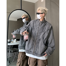 美式复古立领牛仔夹克cleanfit解构设计哈灵顿外套JK2553-P108，男装工装外套，电商B295