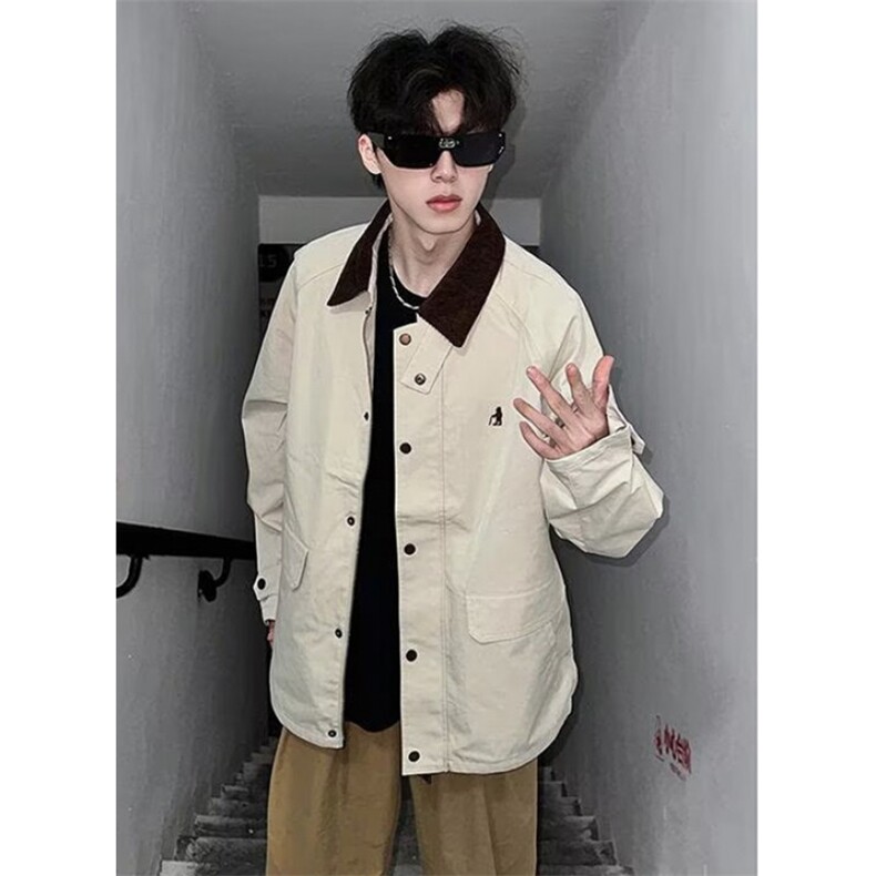工装夹克男2025春季美式哈灵顿翻领外套高级感衣服JW6503,男装夹克,星座1116A（原606A-3）