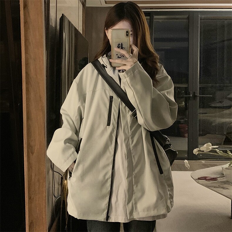美式冲锋衣外套女小香风春秋设计感户外登山服夹克衣C410-85图片