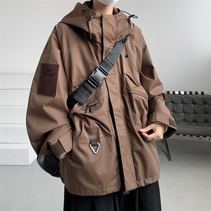 8XL-M特大码秋冬季冲锋衣潮酷宽松工装风男夹克外套JK1306P90图片