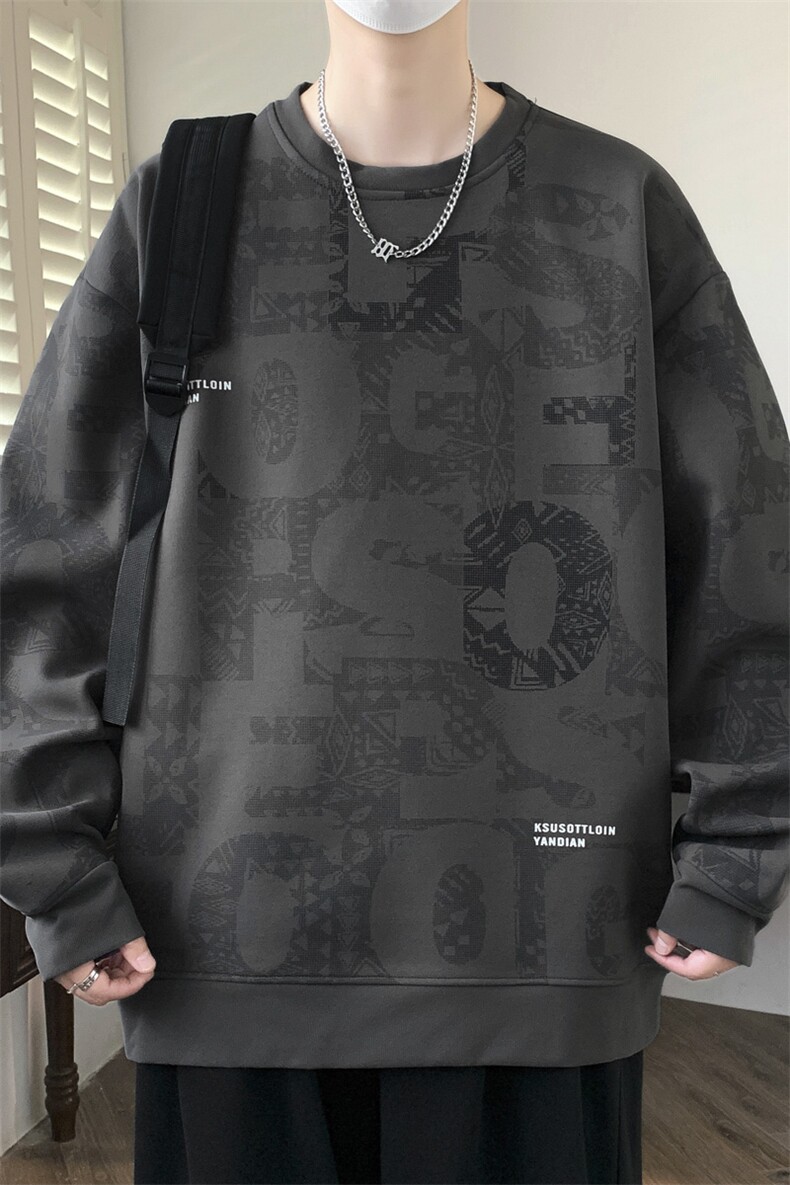 大码秋冬潮流印花卫衣男宽松休闲W9906,男装卫衣,星座1107-1